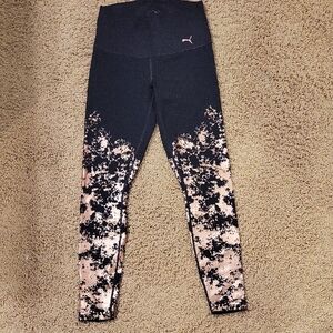 Puma Black and Rose Gold Patterned Leggings